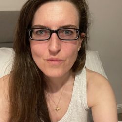 Young girl sick with glasses